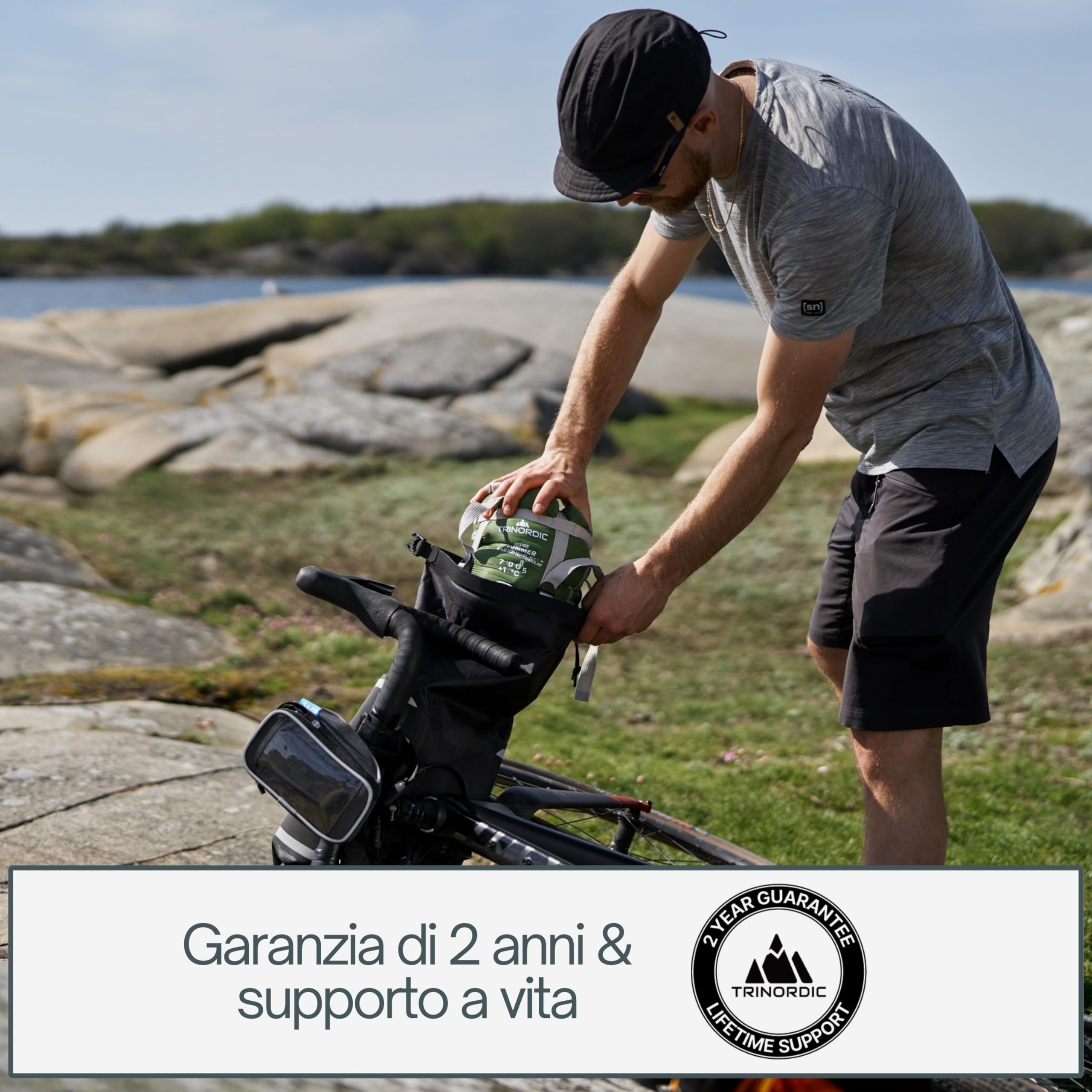 Sacco a Pelo Estivo Trinordic Leggero – 900g, Extra Lungo con Cerniera Anti-Inceppamento – Sacco a Pelo Compatto e Ultraleggero per Adulti, Accessori da Campeggio per, Backpacking e Bikepacking