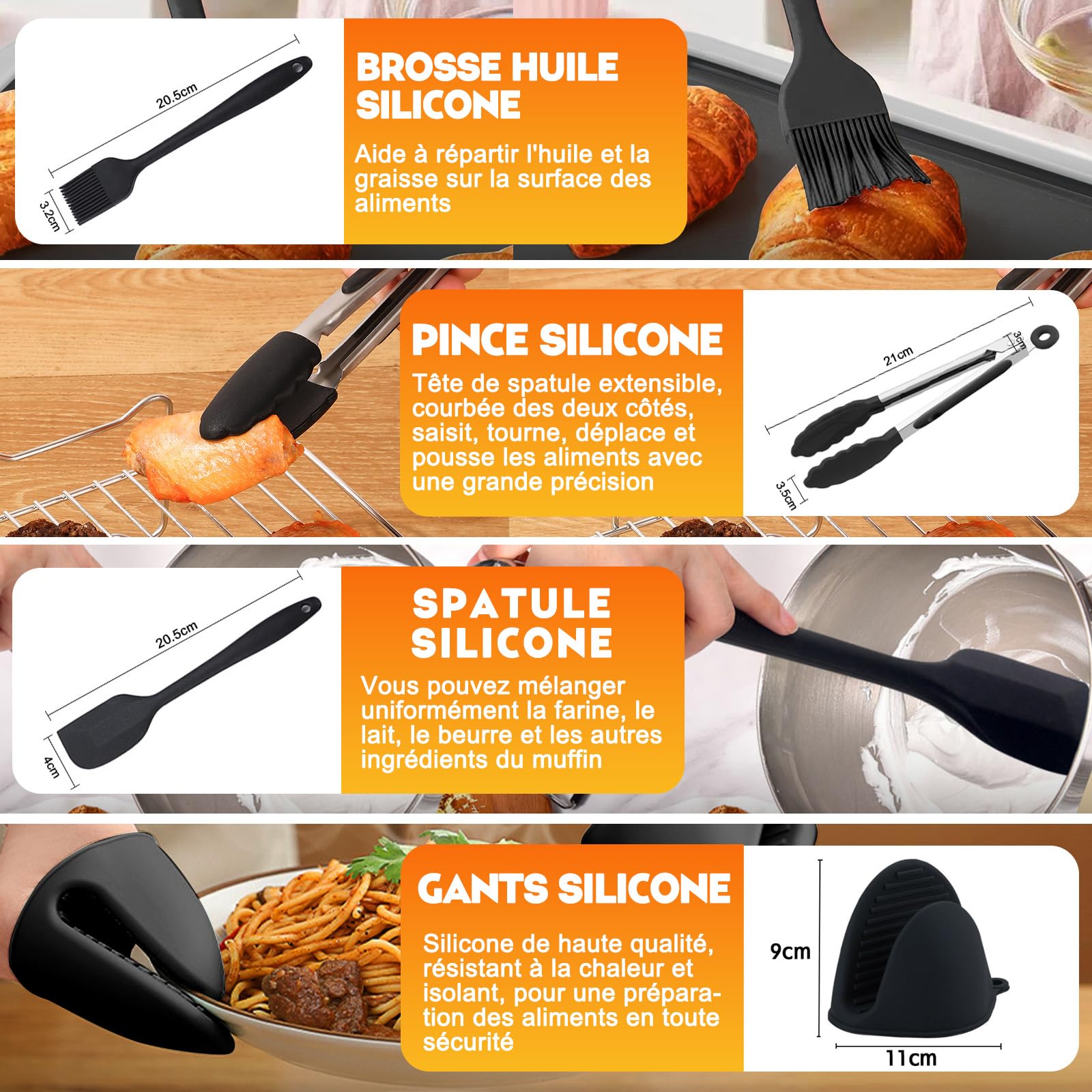 Accessoires Air Fryer pour Ninja AF500EU Foodi FlexDrawer 10.4L | Moule Silicone Air Fryer Ninja 10,4L, Plat pour Airfryer Réutilisable Panier(1x10,4 L+2x5,2 L), 22 Pièces
