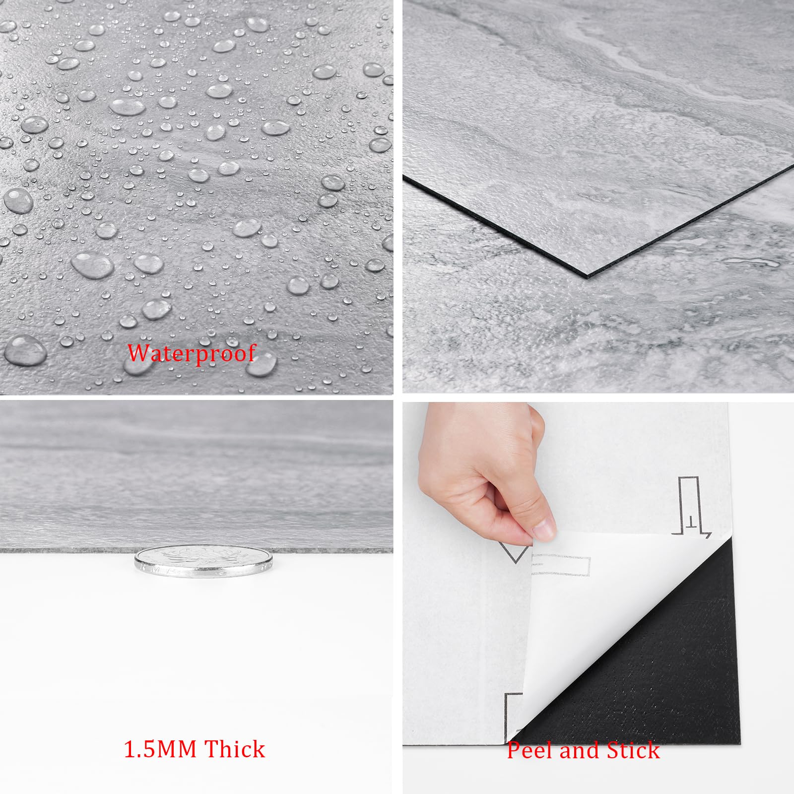 Livelynine Suelo Vinilico Autoadhesivo Baño Efecto Piedra Gris Suelo Vinilo Autoadhesivo Cocina 30x30 32 Baldosas Impermeable Vinilo Adhesivo Suelos Habitación Losetas de Vinilico Adhesivo para Suelos