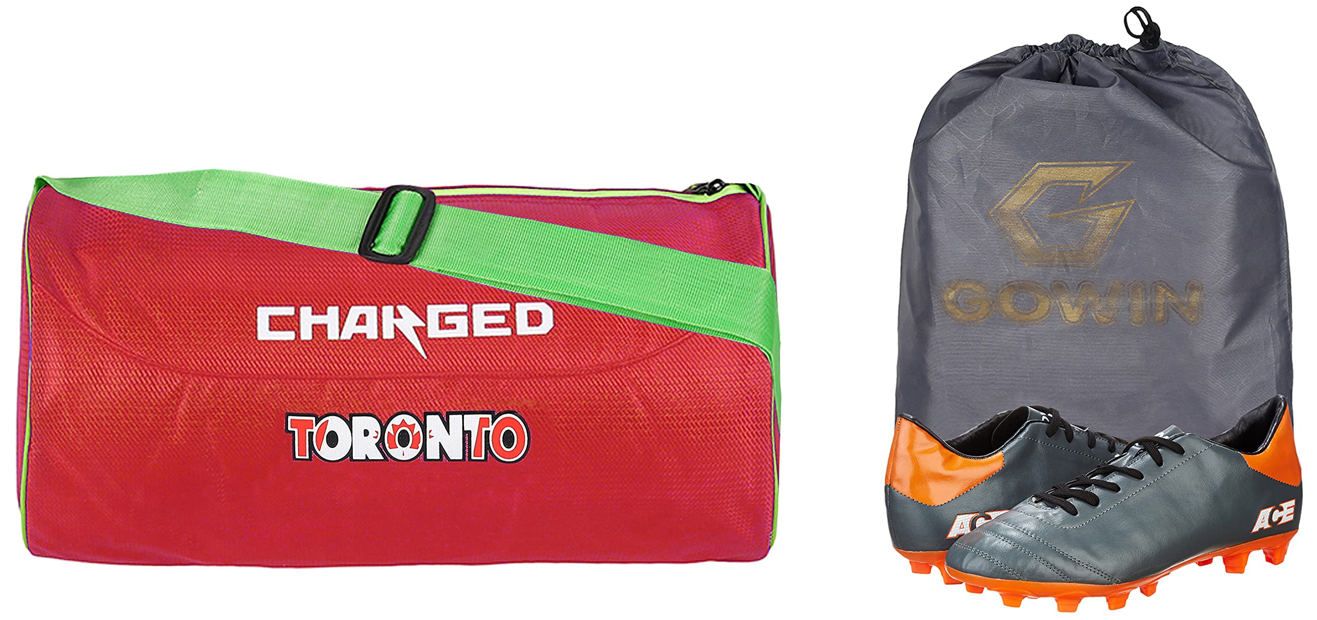 charged Sports Bag Toronto Large Red With Gowin Football Shoe Ace Grey Orange Size-5-picture-9