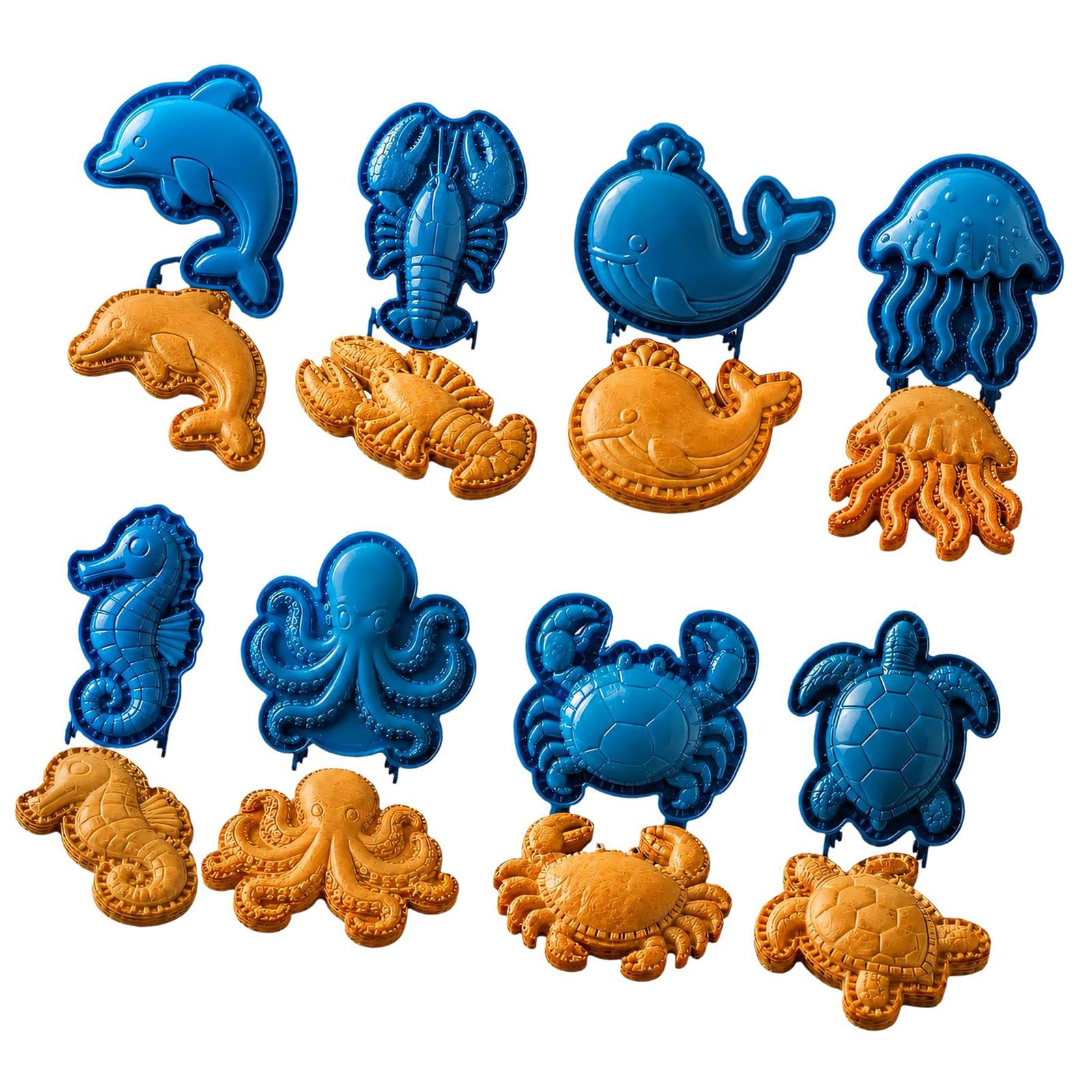 Set stampi per Torte Fatte a Mano Sea Creature con 8 Presse, A