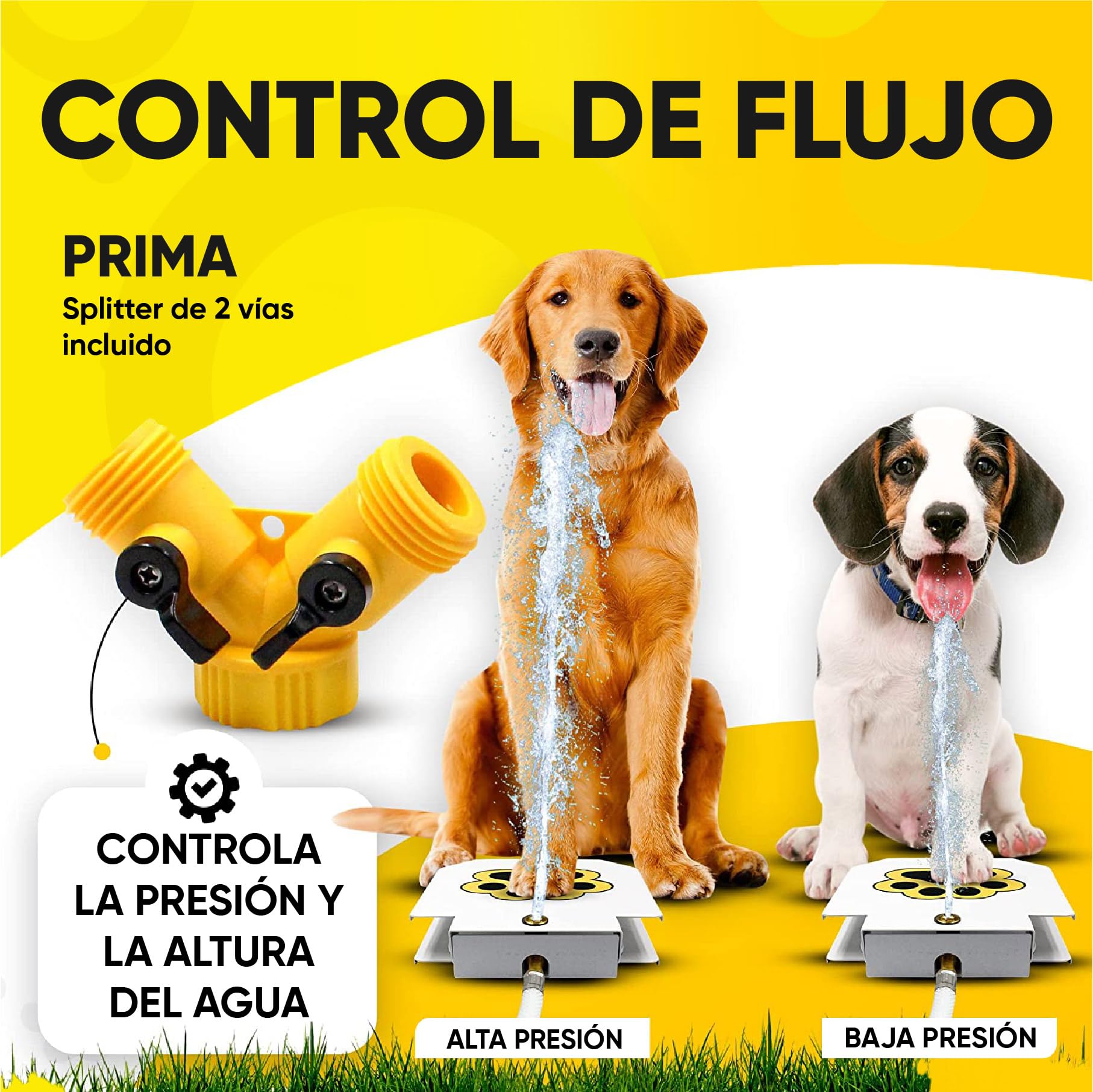 Genovation Aspersor de Agua para Mascotas al Aire Libre fácil Activado Perro Fuente de Agua Juguete