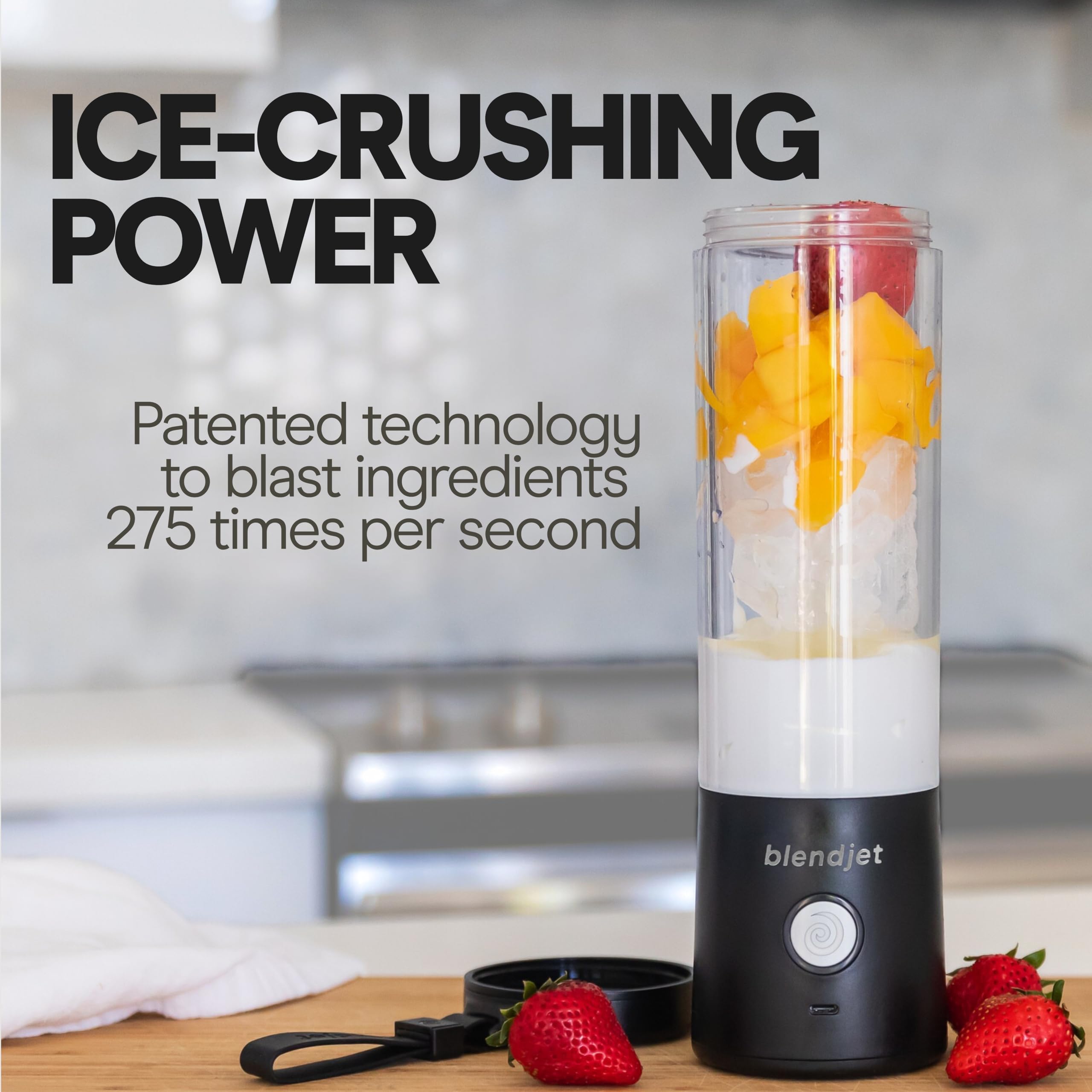 BlendJet 2 Portable Blender for Smoothies & Shakes - BlendJet Cordless Personal & Small Blender, USB-C Rechargeable & Self Cleaning - (Mint, 16 oz.): Geode 20 oz.