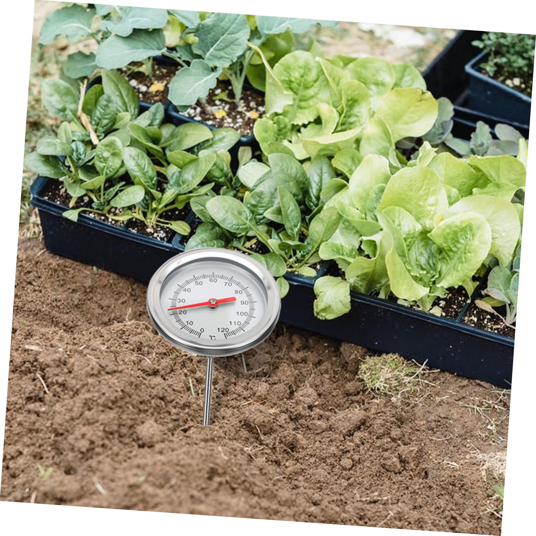 BESPORTBLE Compost Temperature Probe Compost Thermometer Major Moisture Meter Stainless Steel Temperature Probe Compost Soil