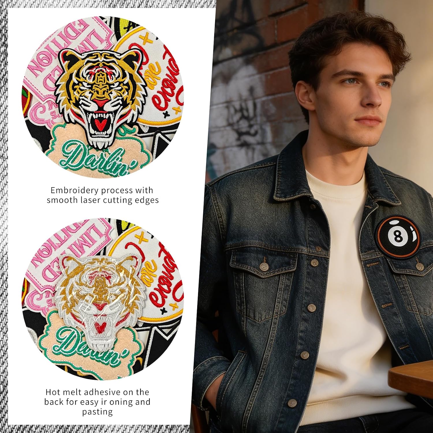 25 Pcs Western Iron-on Patches, Funny Vintage Cowboy & Cowgirl Embroidered Sew-on Applique Patches for Trucker Hats, Jeans, Jackets, Bags, Dresses.