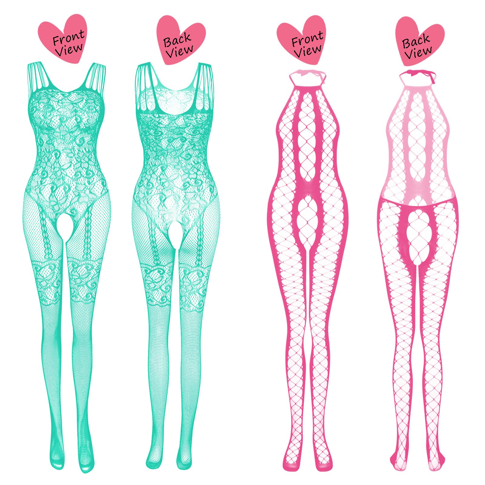 JDiction Lencería para mujer Babydoll Fishnet Body Sexy Nightwear (12 unidades)