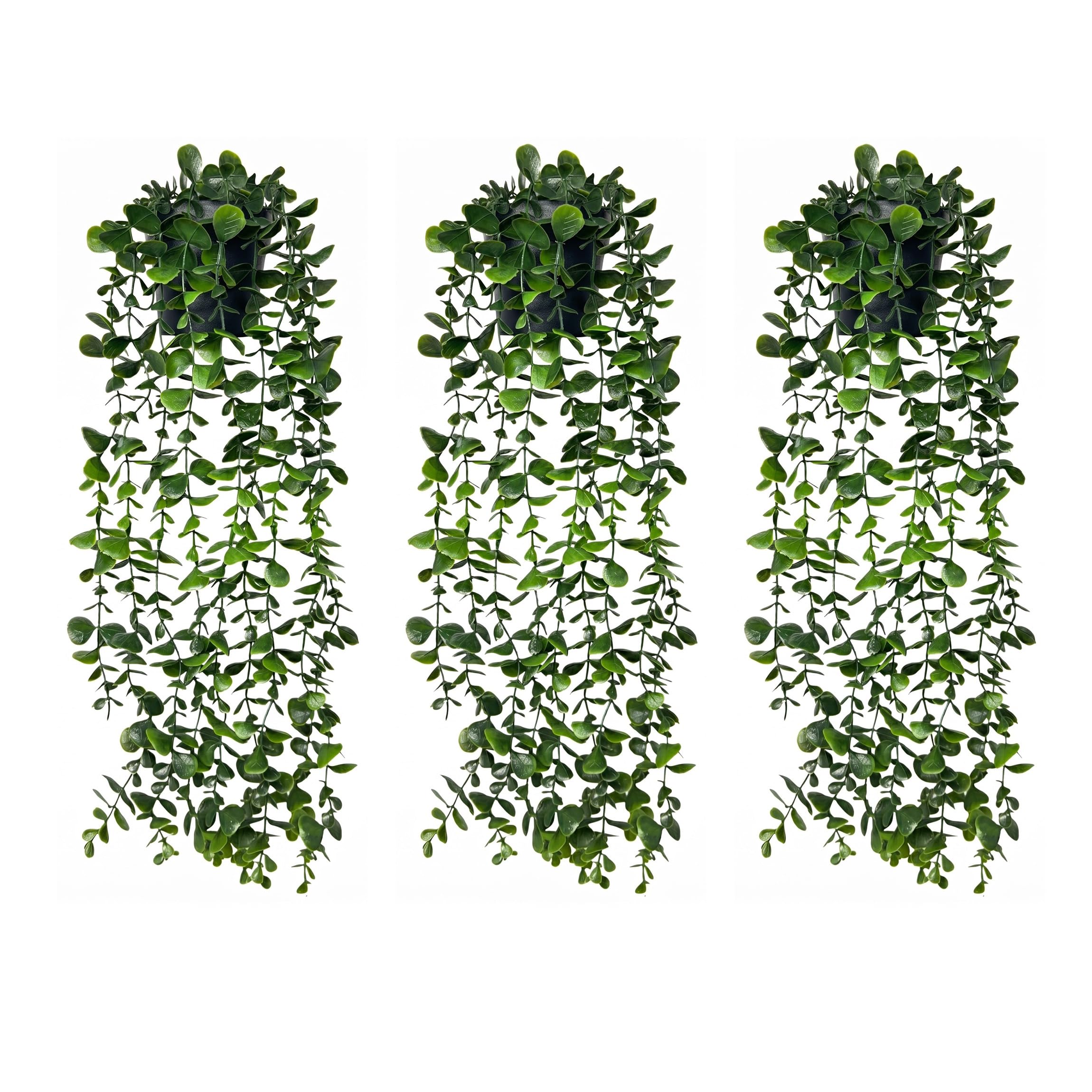 Apexrizon Artificial Hanging Plants with Pots 3 Pack for Indoor Decoration
