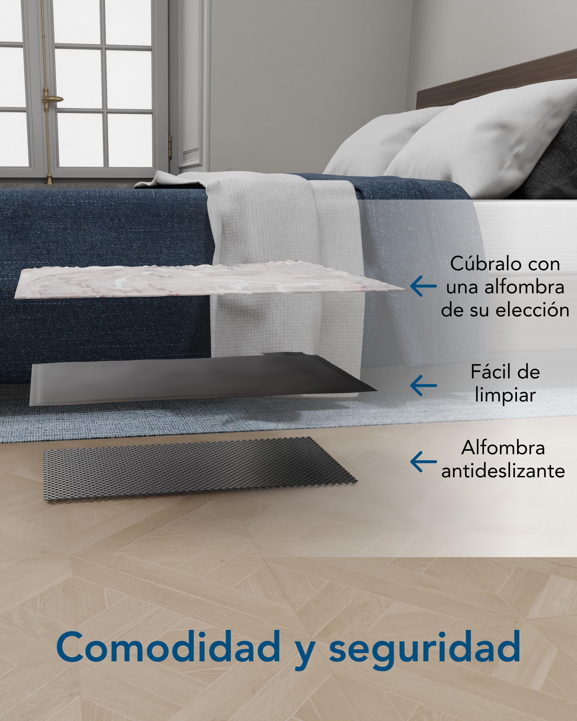 TabTime Alfombrilla de presión de alarma y llamada de cuidado, alfombrilla con sensor de suelo, sensor de presión, alarma de cama para ancianos, sistema Simply Safe