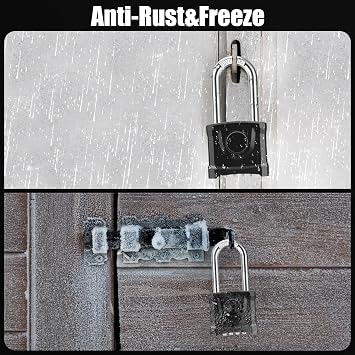Long Shackle Heavy Duty Outdoor Padlock, Diyife 4 Digit Combination Padlock