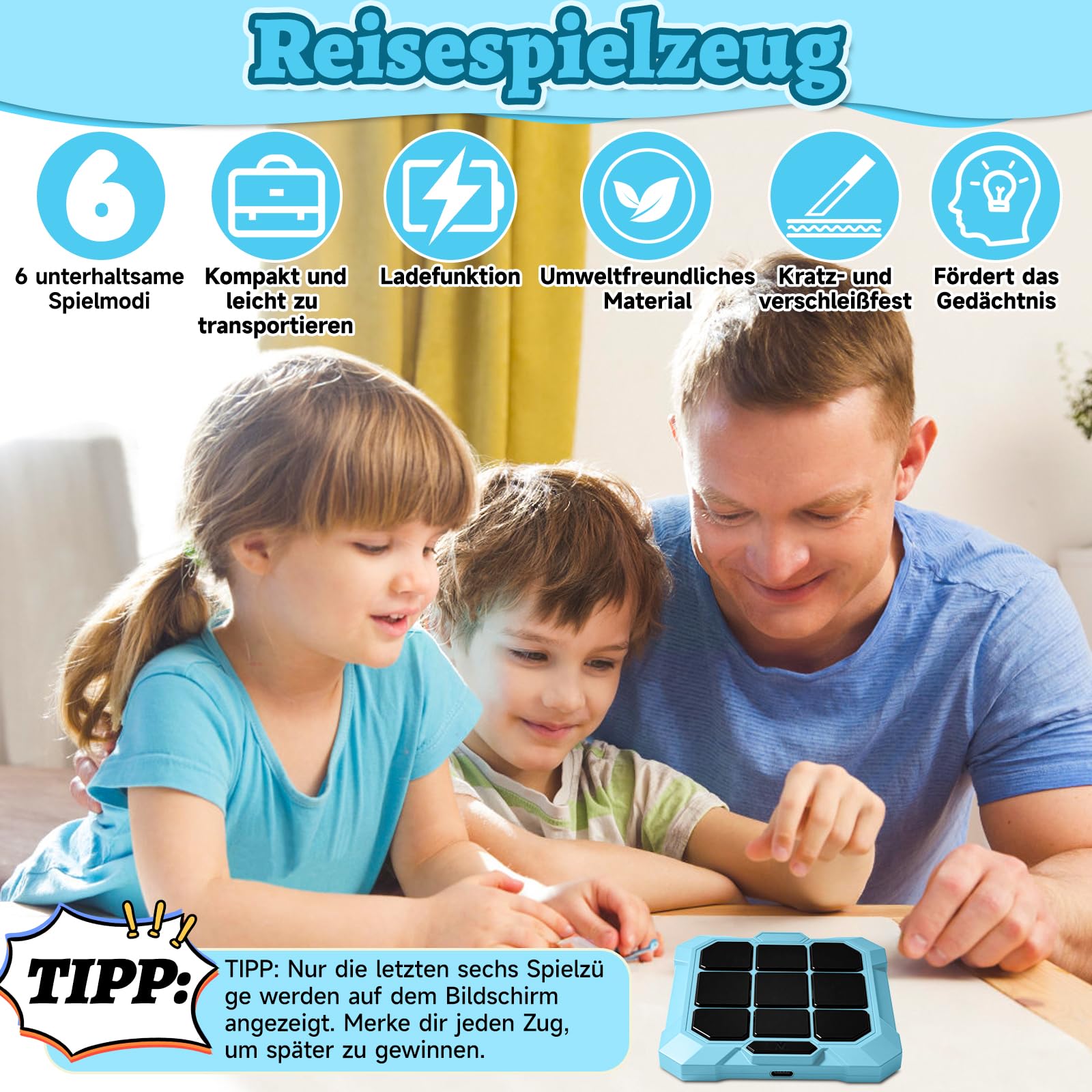 Gioco Elettronico, Portatili Giochi di Puzzle Smart Games per bambini, 1/4 Giocatori Giochi Per Famiglie Scacchiera Gioco Digitale, Giocattoli Fidget