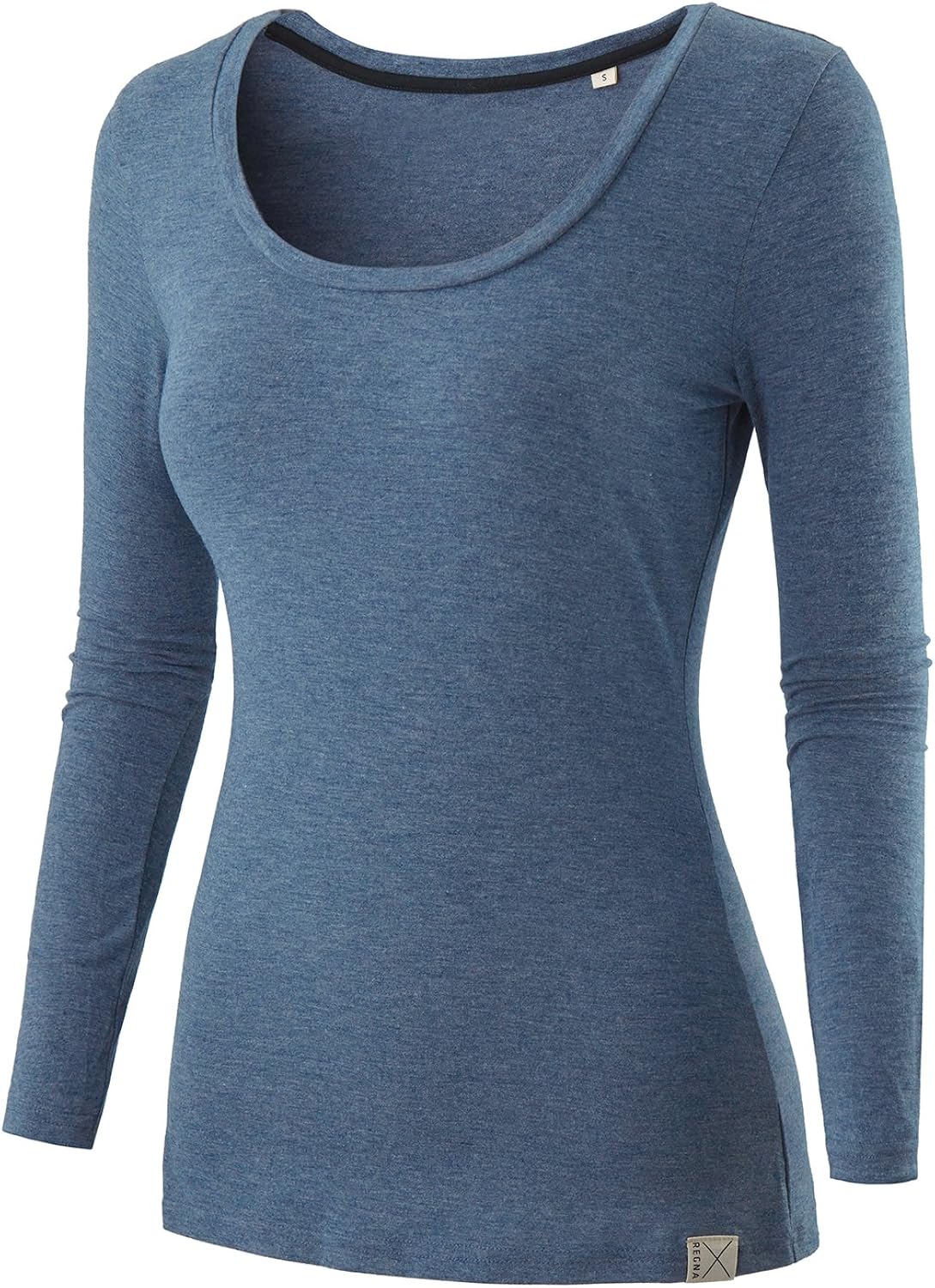 Regna X Basic Women's Boat Scoop Neck Long Sleeve Top (Color Pack of 3)