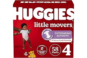 Huggies Little Movers Baby Diapers, Size 4 (22-37 lbs), 58 Count: The...