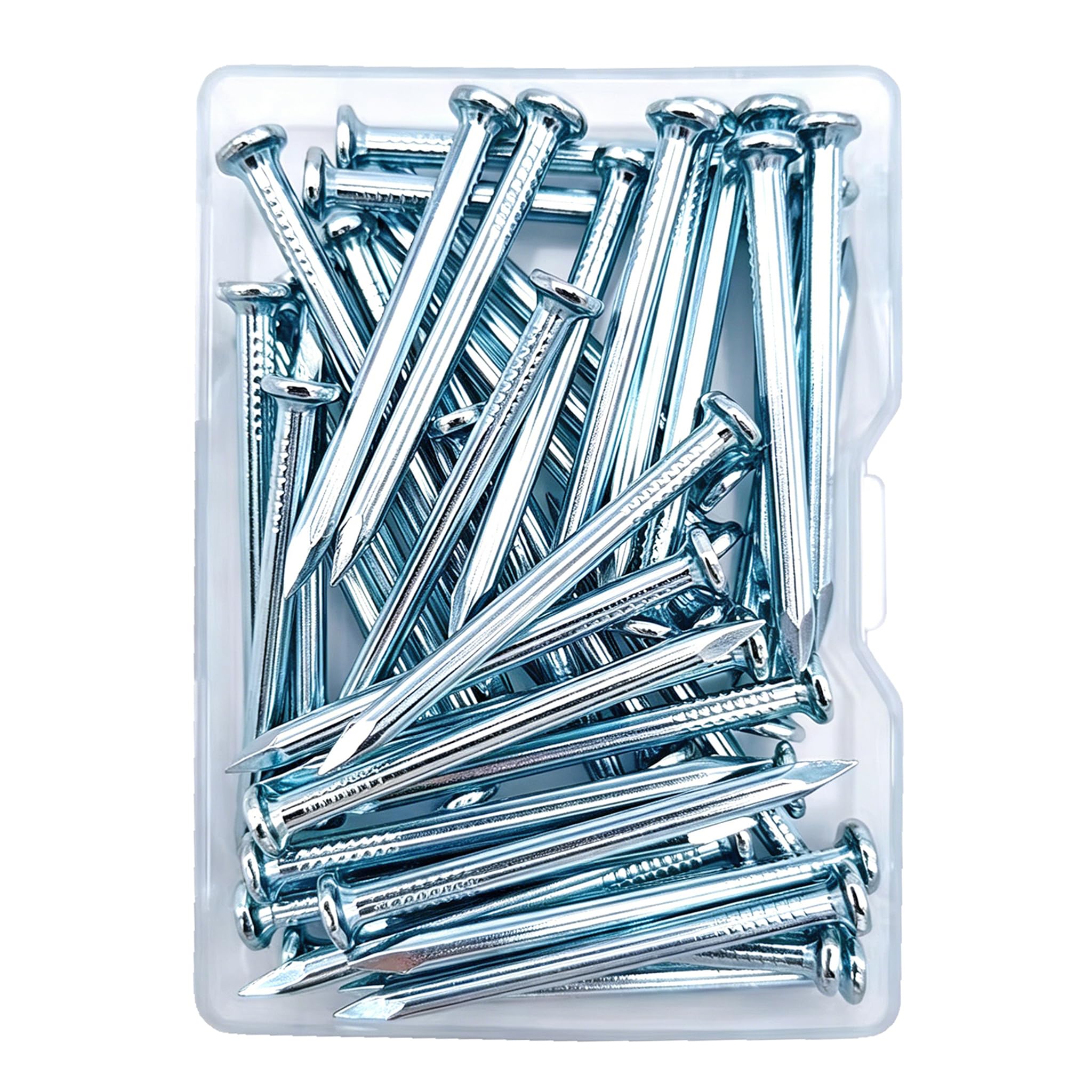 40pcs 1-1/2 inch Wall Nails,Galvanized Hardware Nails,Good Hardness Masonry Nails for Hanging Pictures,White Zinc Plated Concrete Nails