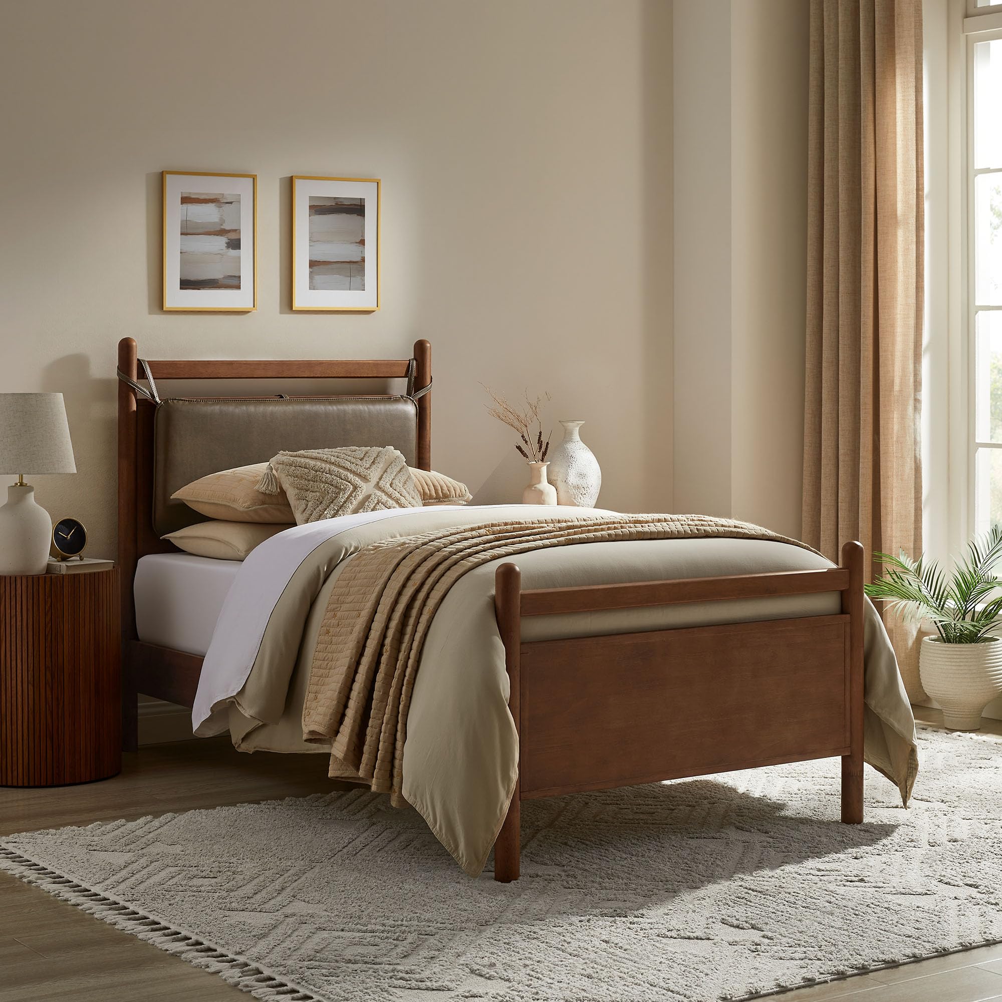 Amazon.com: Modway Leni Twin Size Wood Platform Bed Frame in