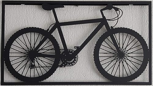 DEKADRON Arte de pared de metal, arte de pared de bicicleta de metal, arte de pared de ciclista, regalo para amantes de la bicicleta, decoración del