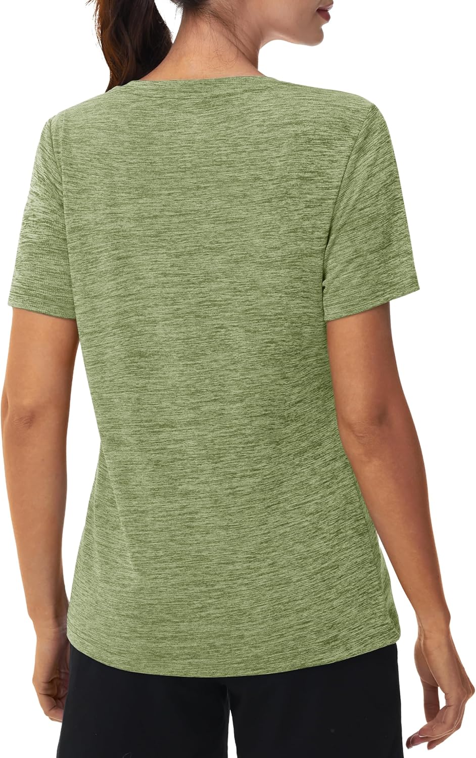 MAGCOMSEN Workout Tops for Women UPF 50+ Quick Dry Short Sleeve Sun Protection V-Neck Shirts Lightweight Hiking T Shirts - Image 2