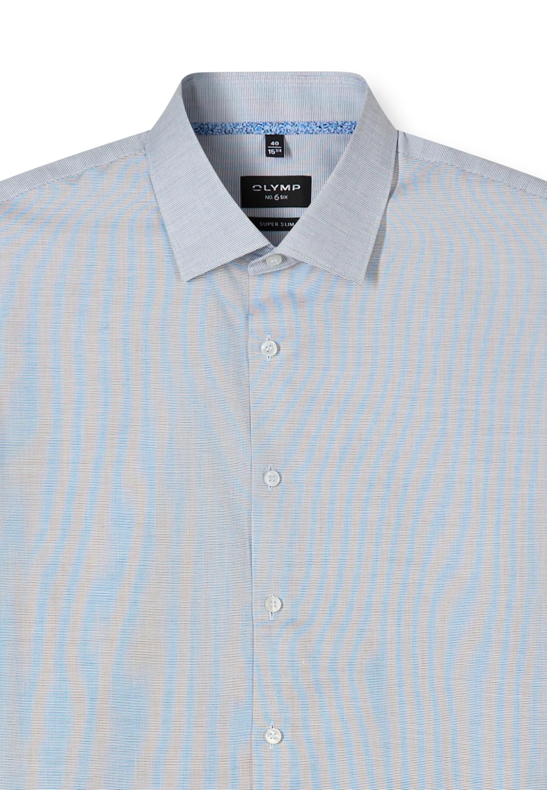 OLYMP Herren Oberhemd Langarm 252014,Einfarbig,375 No 6 six - super Slim (H16),Kent-Kragen