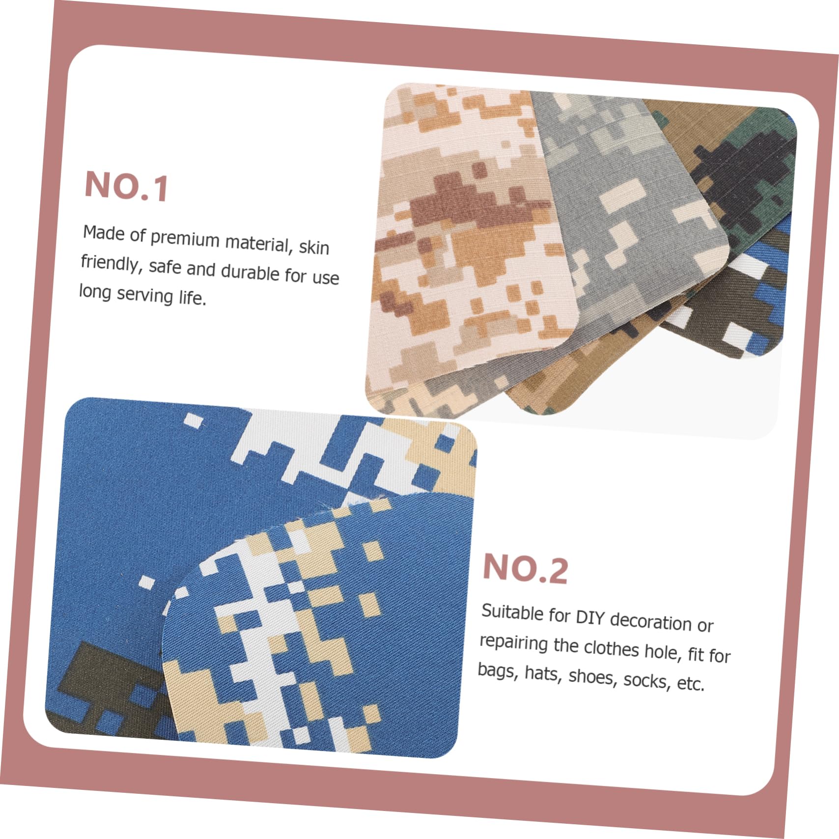 TEHAUX 60pezzi Toppe Termoadesive Per Abbigliamento Patches Camouflage Per Riparazione e Decorazione Di Giacche Jeans e Zaini