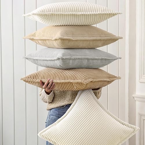 Miniatura 8 de decorUhome - Juego de 2 fundas de cojín de pana decorativas de Navidad, suaves, estilo bohemio y rural europeo, para sala, cama, sofá, fundas de