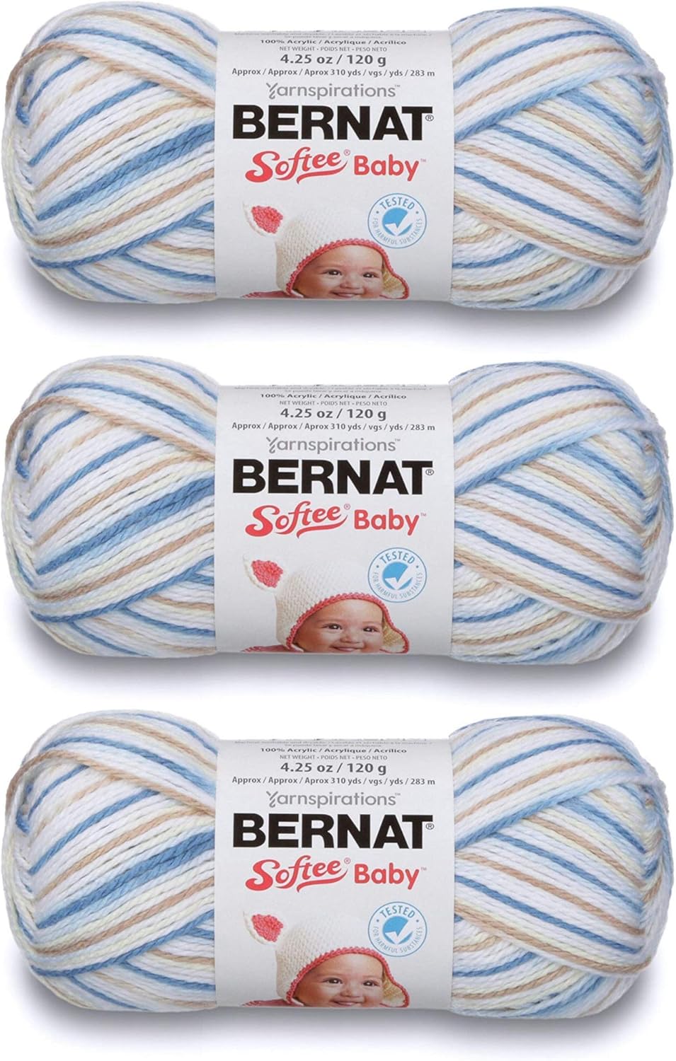 Bernat Softee Baby Yarn Ombres (3-Pack) Little Boy Blue 166031-311283