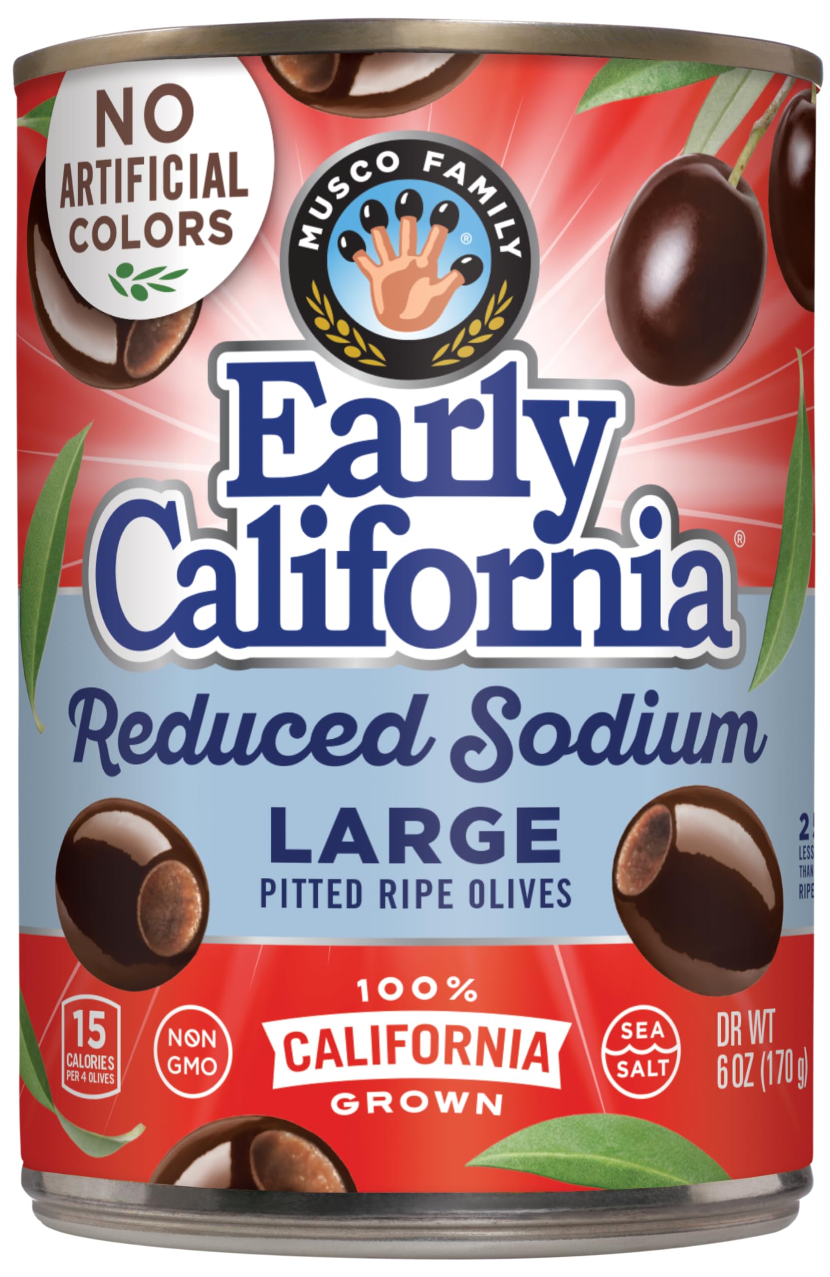 Reduced-Sodium, Ripe Pitted Large Black Olives