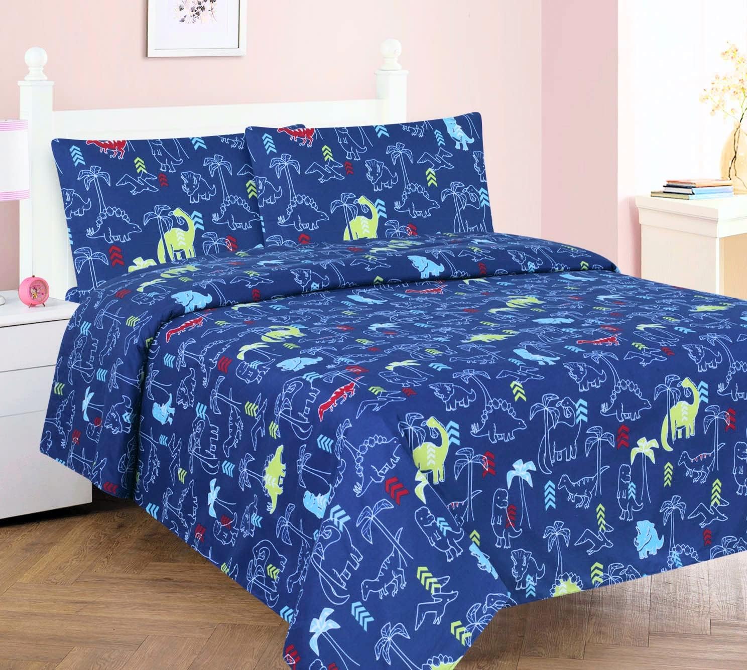 4pc Kids Baby Bedding Sheet Set Full Printed Design Flat