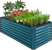 Vista 51 de Best Choice Products Cama de jardín elevada de metal para exteriores de 6 x 3 x 2 pies, maceta de raíces profundas para verduras, flores, hierbas