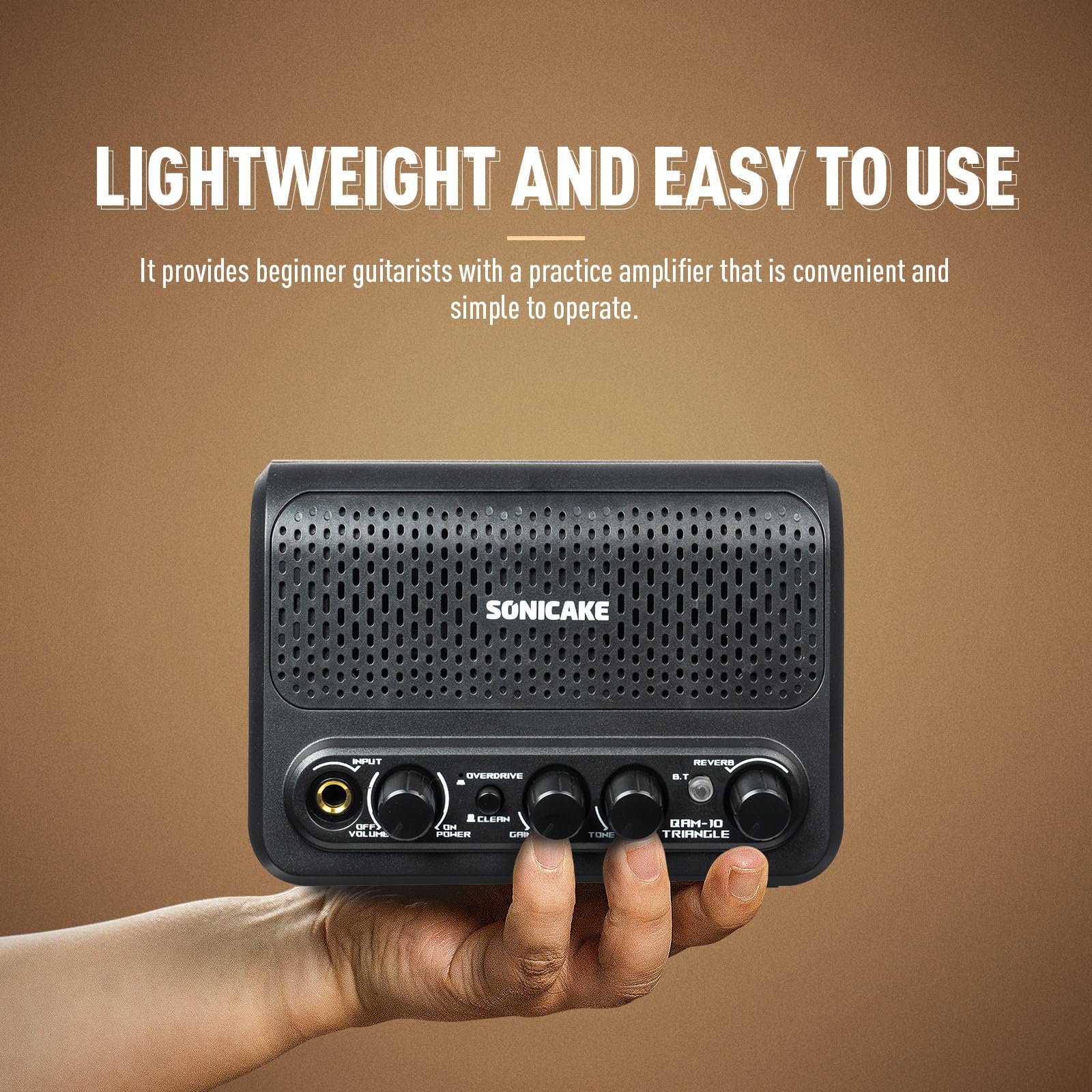 SONICAKE Mini Combo Amplificatore per Chitarra Bluetooth Clean Overdrive Triangle