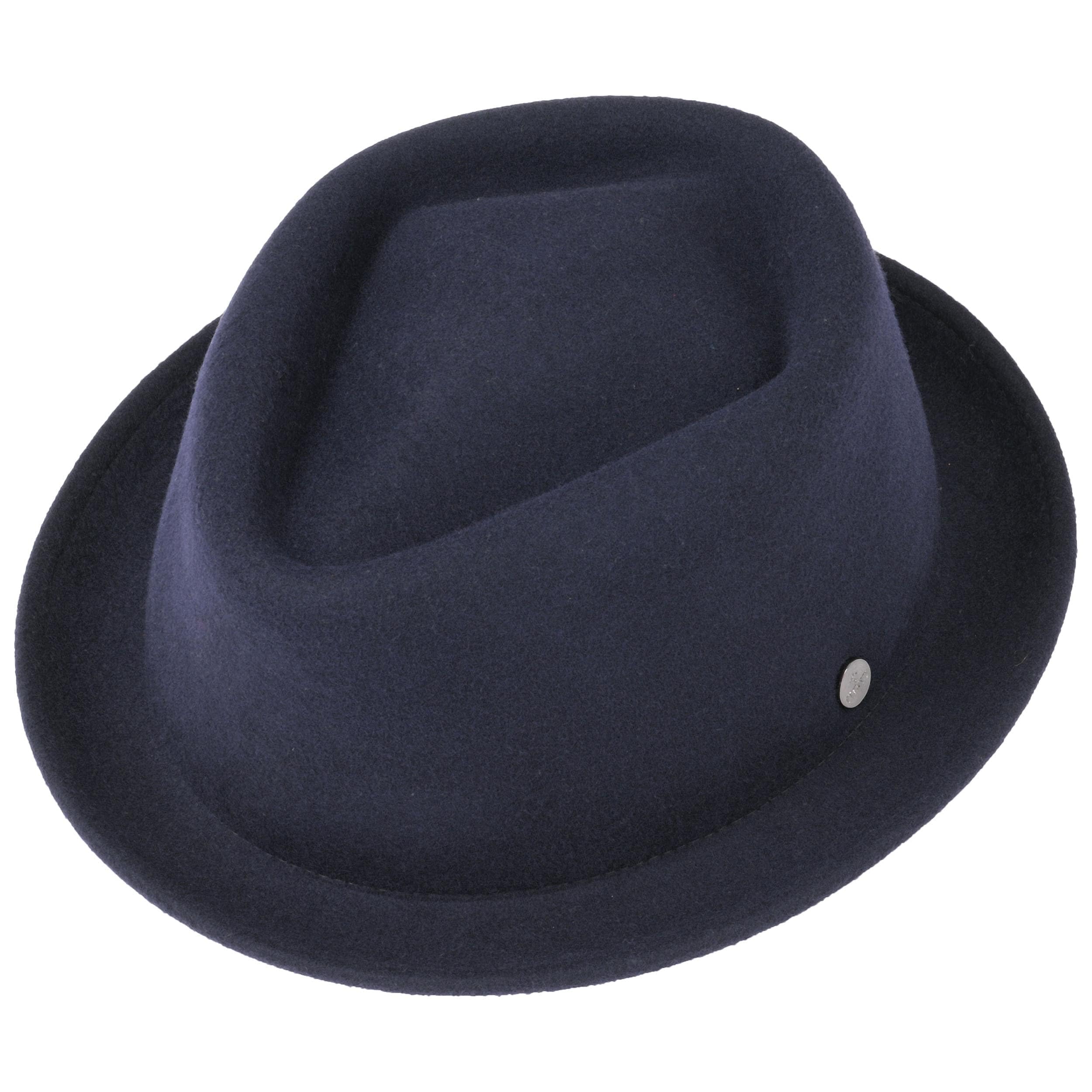LIERYS Blank Pork Pie Filzhut packbar knautschbar wasserabweisend Damen Herren Sommer Winter