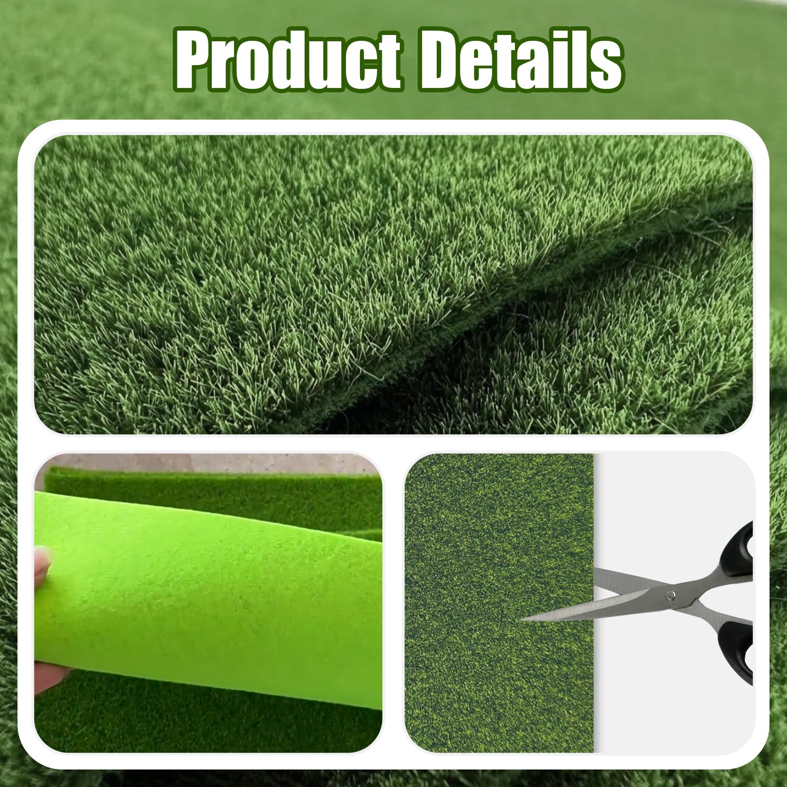 4 Pcs Fake Grass Mat, Miniature Artificial Model Grass, Fairy House Garden Accessories, Green Static Turf grass Lawn - Image 3