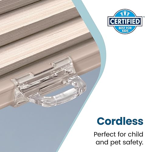 Miniatura 4 de BlindsAvenue Persiana celular de panal de abeja inalámbrica de arriba hacia arriba, 916 pulgadas, celda única, apagón, piedra de impresión de