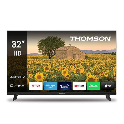 THOMSON 40 Pouces (101 cm) FHD LED Téléviseur - Smart Android TV (WLAN, HDR, Triple Tuner DVB-C/S2/T2, Commande Vocale, Netflix, Youtube, Prime Video, Disney+) - 40FA2S13W - 2023