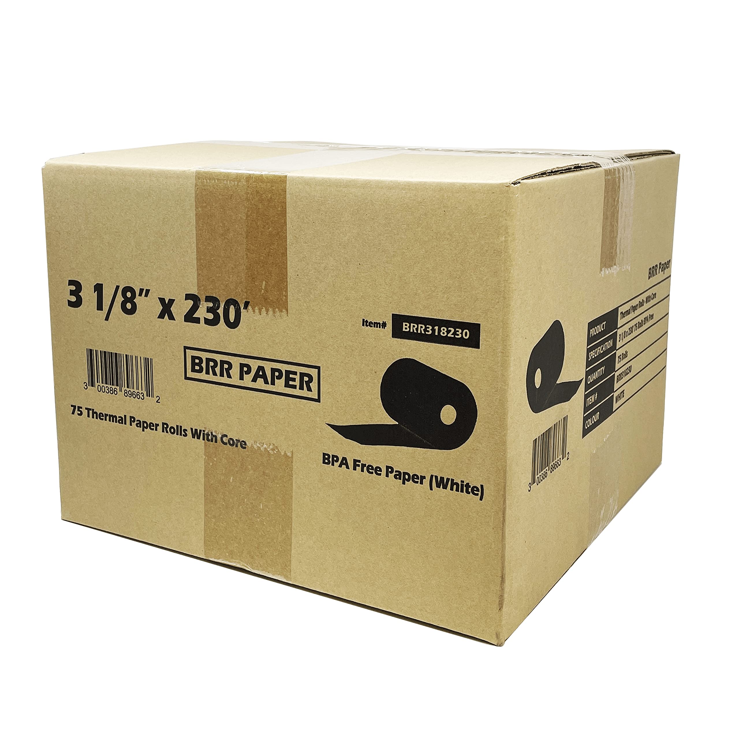 (75 Rolls) 3 1/8 x 230 Thermal Paper Receipt Rolls fits all Clover POS Cash Register Printers, Star Micronics SCP700 TSP100 TSP300 TSP400 TSP500
