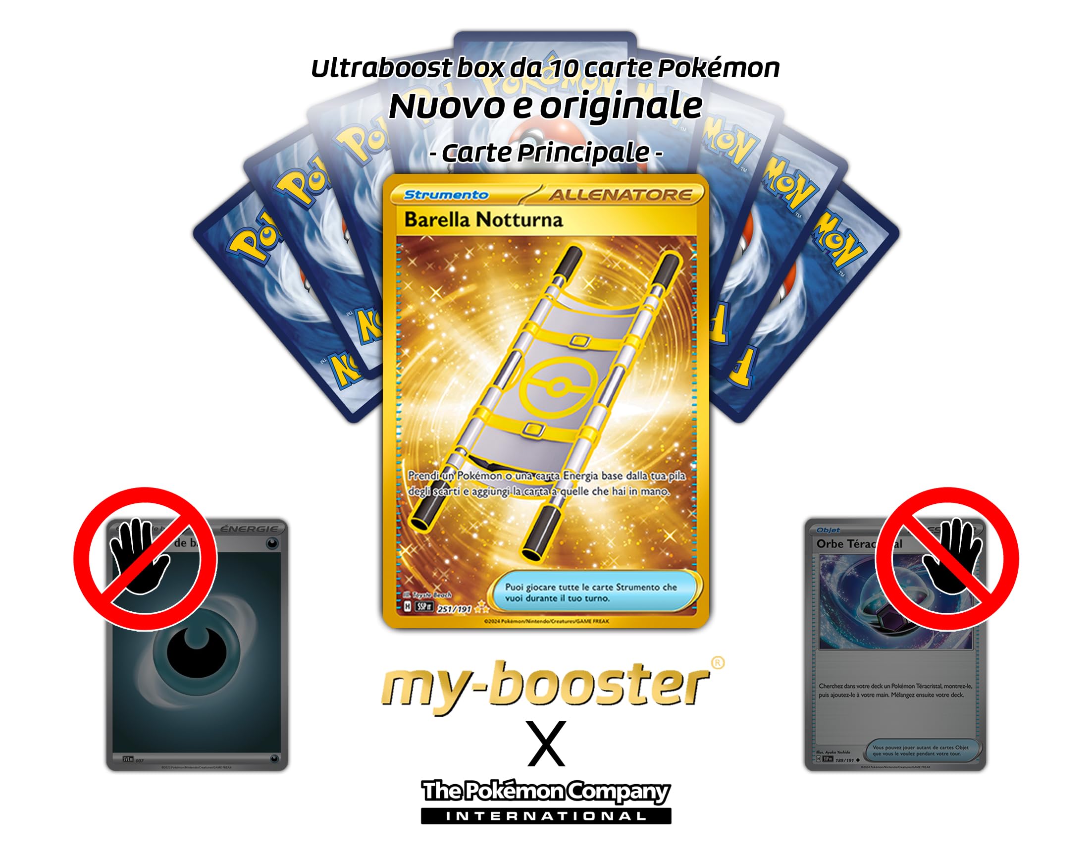 my-booster Barella Notturna 251/191 Allenatore Segreto Oro X Scarlatto e Violetto 8 - Scintille Folgoranti