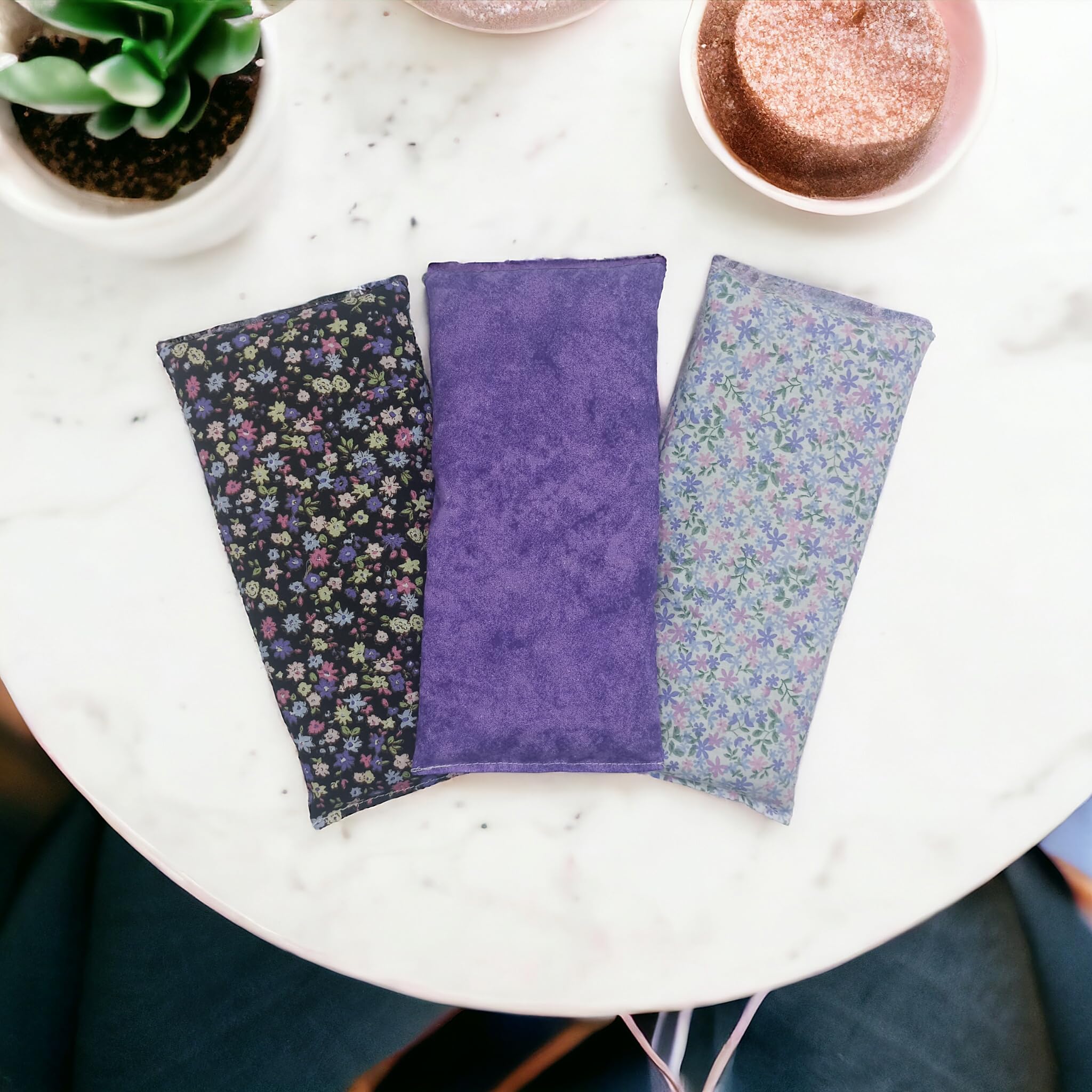 Coussins pour les yeux "Pack 3 - Lila's 2024 new" - Graines de Lavande et de riz - Yoga, méditation, relaxation, reposer des yeux