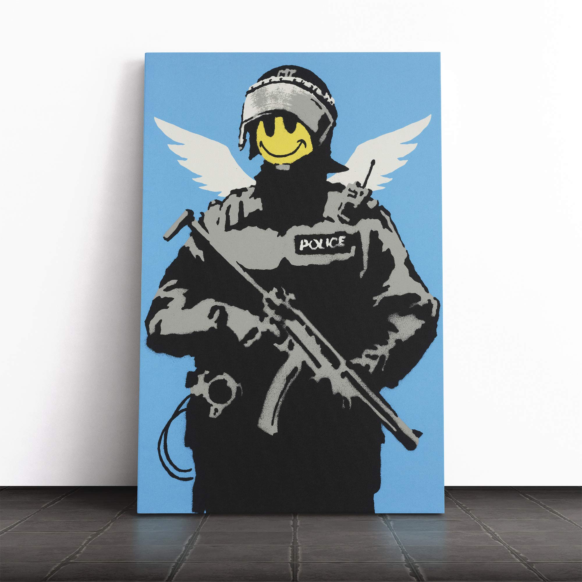 Banksy Smiley Copper Wall Graffiti Art Canvas Wall Art Print 30x20 Inch