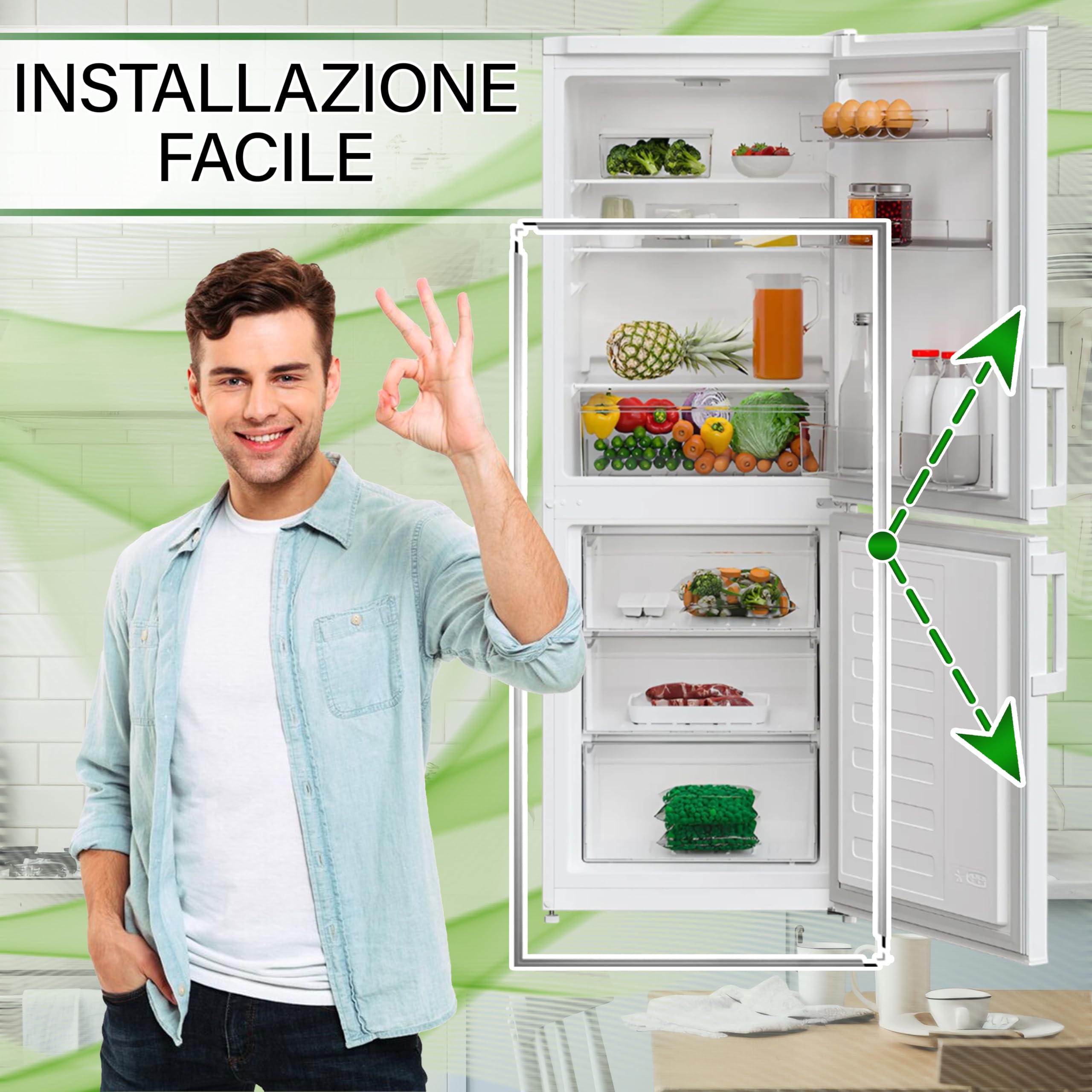 Kit Universale Guarnizione Frigorifero con Сongelatore 1300x700 mm - Garanzia di 5 Anni - MADE IN ITALY - ONIX TECH