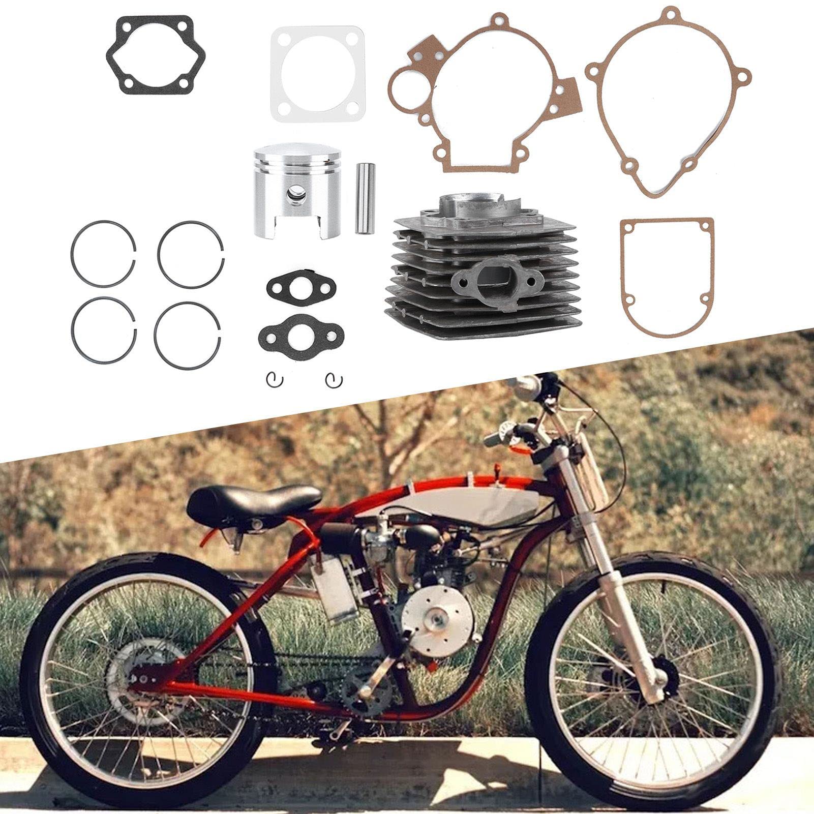 Zylinder Kolben Dichtungssatz, 47mm Motor Zylinder Kit Kolbendichtung Stift Ring Set für 80ccm Motorisiertes Fahrrad