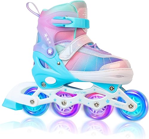 Miniatura 7 de Patines en línea ajustables para niños, niñas y adultos, patines con todas las ruedas que se iluminan para exteriores, para principiantes, jóvenes y