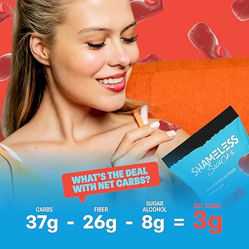 Miniatura 8 de Shameless Snacks - Gomitas keto bajas en carbohidratos sin gluten, paquete de dulces - Sandía, ballenas Wunderlicious, chile mango