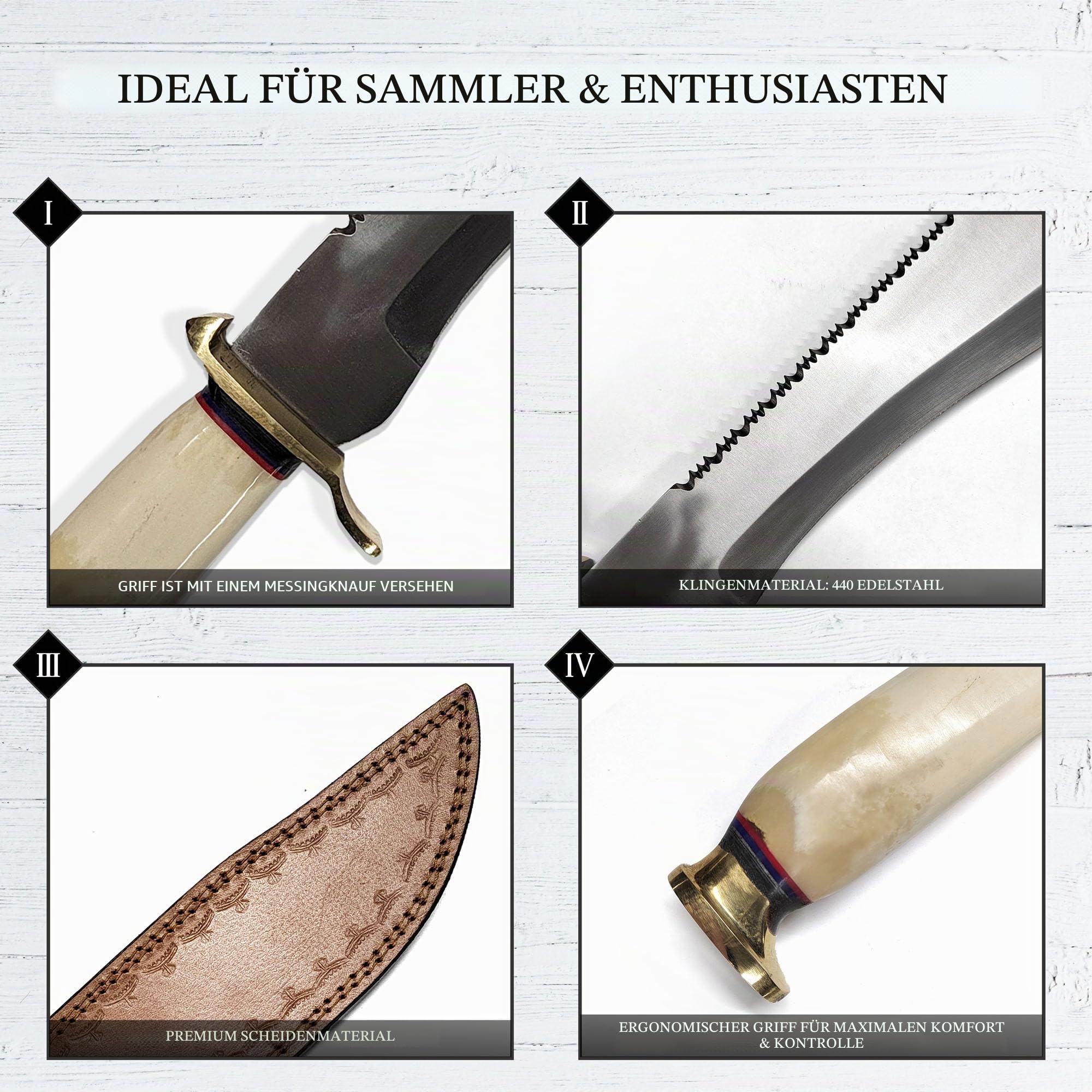 Swords and more Mick Crocodile Dundee Jagdmesser – 44,5 cm Bowie-Messer aus 440 Edelstahl – Inkl. Lederscheide – Legendäre Filmreplik für Sammler & Outdoor-Fans
