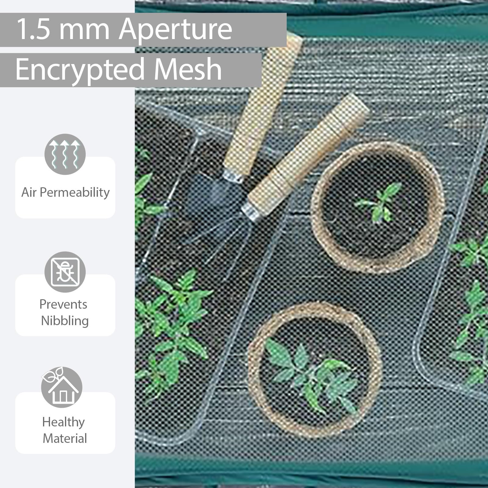 Rete Anti Insetti Gabbia per Orto con Rete da Giardino, Coperture per Piante in Rete per Frutta e Fiori All'aperto, Copertura per Aiuola con Telaio Antivento