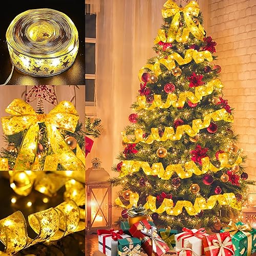 Miniatura 8 de Cinta de luz de Navidad de 33 pies equipada con 100 luces LED para árbol de Navidad, adecuadas para fiestas de Navidad, Año Nuevo, Halloween, Varios