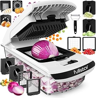 Fullstar The Original Pro Chopper - Vegetable Chopper and Spiralizer, Food Chopper with Container, Fruit Slicer, Kitchen Gadgets & Accessories, Home Essentials (9 in 1, White)