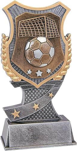 Miniatura 8 de Sports Trophy Shield Award - Trofeo para ligas infantiles y adultas, premio de trofeo deportivo grabado grande de 7 pulgadas de alto, placa grabada