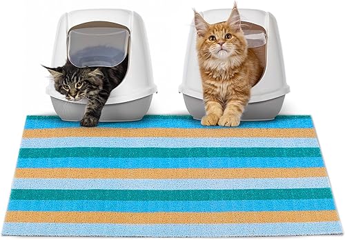 Glittme Tapete de arena para gatos, tapete suave para caja de arena, material de PVC, tapete para atrapar arena para gatos, gatitos, tapetes para