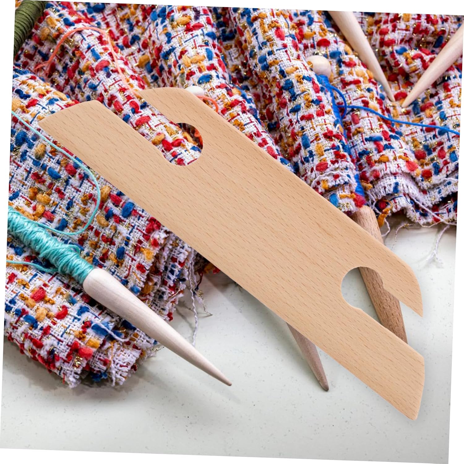 ULDIGI Wooden Shuttle Tapestry Crochet Tool Set Weaving Accessories for Knitting Shuttle Hook Weaving Loops
