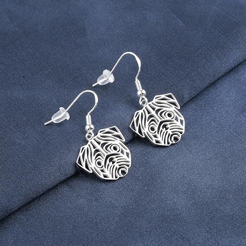 Miniatura 3 de CENWA Pendientes Bulldog Inglés Bulldog Joyería Bulldog Inglés Bulldog Accesorios Bulldog Colgante Pendientes