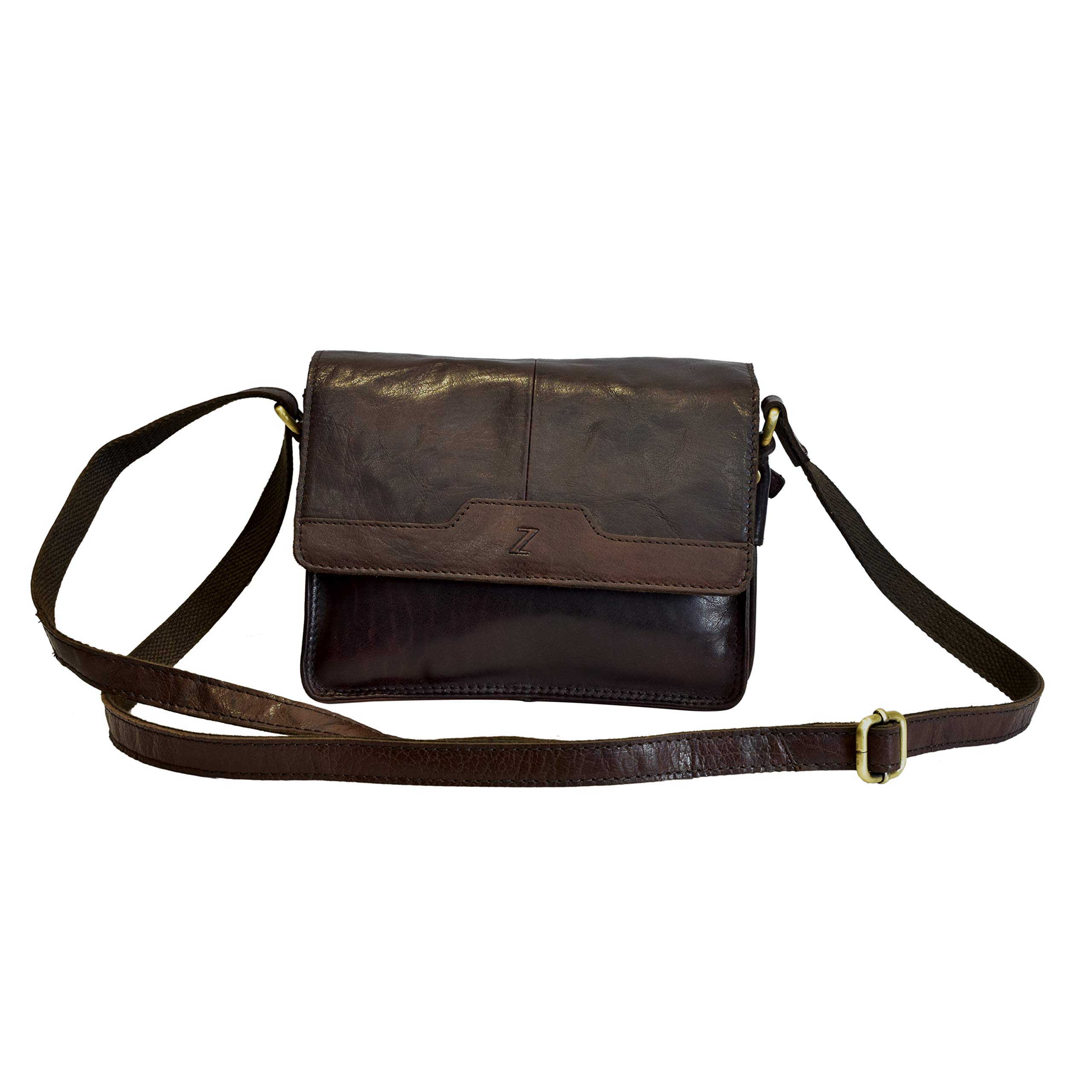 Zinda Genuine Leathers Women’s Handbag Flapover Crossbody Shoulder Sling Multipocket