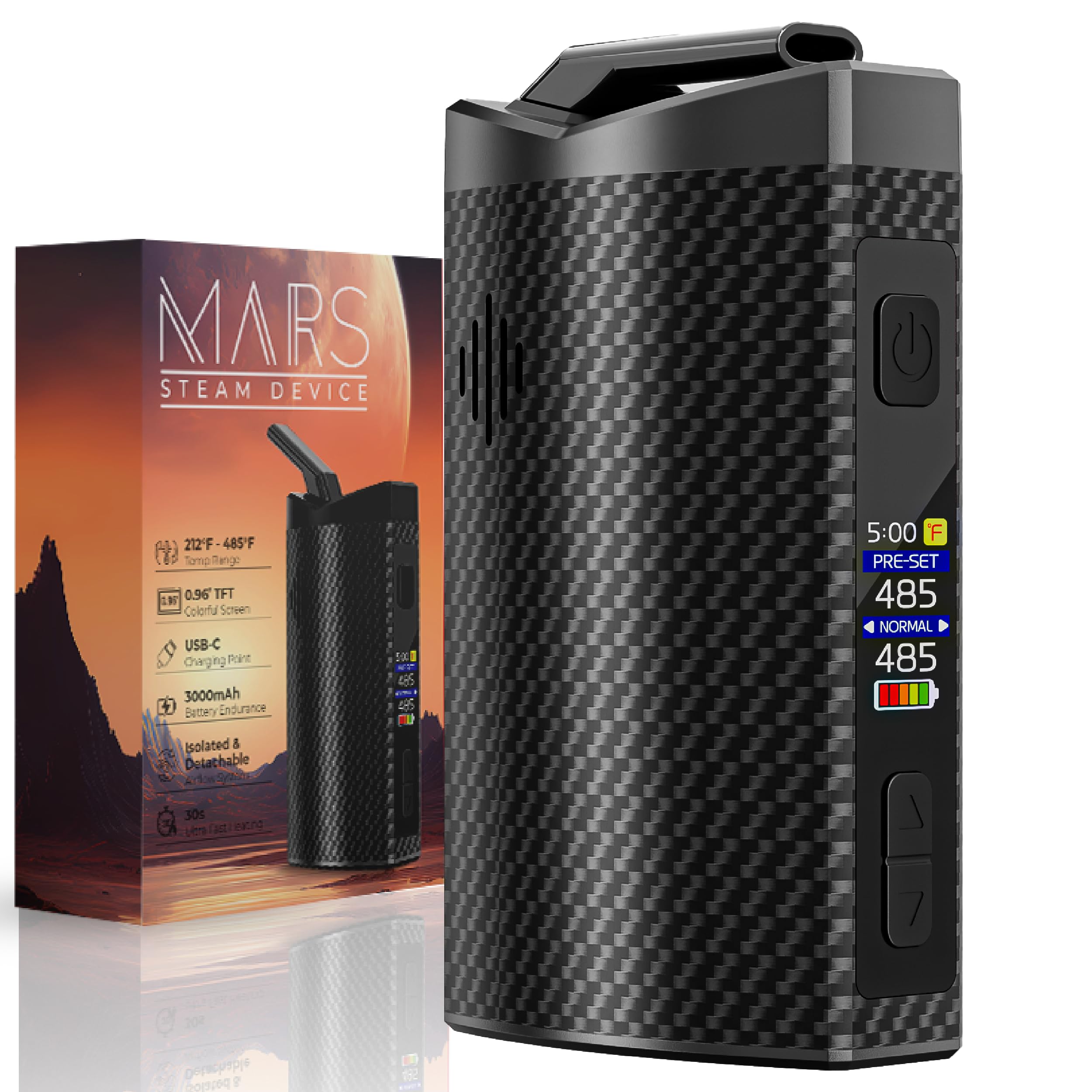 pot für vape Vaporizer Cannabis IOUQ Mars Kit für LCD Display Tragbare Trockene Kräuter  Vape 3000mAh Battery präziser Temperaturregelung 100–250 °C of Herbal  Vaporizer: Amazon.de: Elektronik & Foto